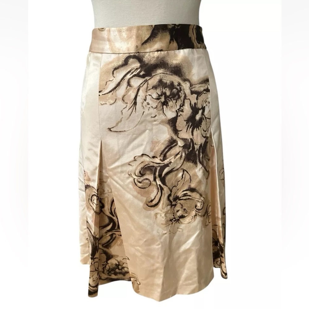 Vintage Banana Republic Skirt Women's  Silk Cotton Blend Floral Knee Length